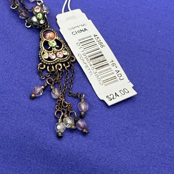 1928 Brand “Confetti” Necklace w/ Faux Pearls & Crystal Accents.  Original Tag - Picture 9 of 11